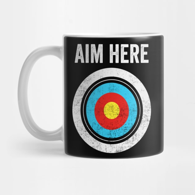 Aim Here Dartboard Bullseye by Visual Vibes